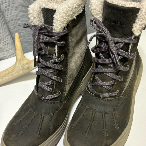 Merrell Women's Olive Green Winter Boots, size 9.5 NEW - Picture 4 of 12